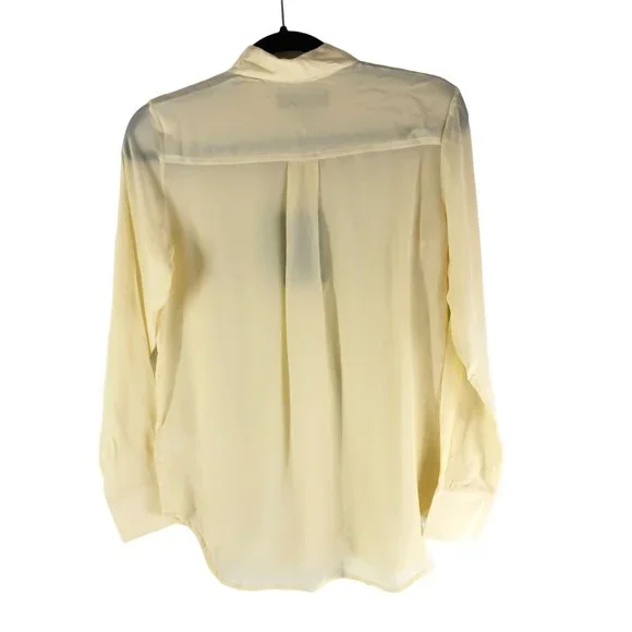 Everlane Womens The Clean Silk Relaxed Shirt Long Sleeve Pale Yellow 0 - Picture 4 of 7